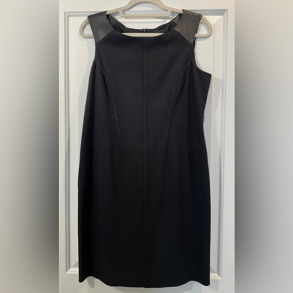 Worthington Elegant Black Dress with faux Leather detail